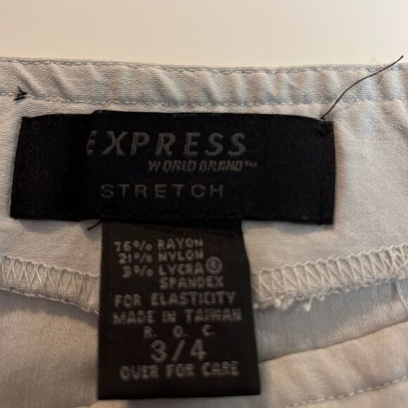 express Stretch gray side zipper flat front and back no pockets in size 3/4 - Picture 5 of 9